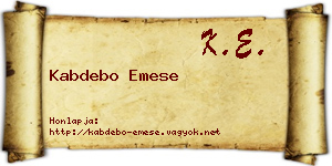 Kabdebo Emese névjegykártya